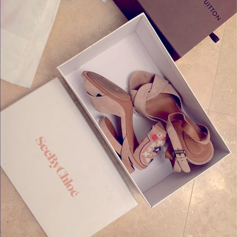 See by Chloe embroidery heels